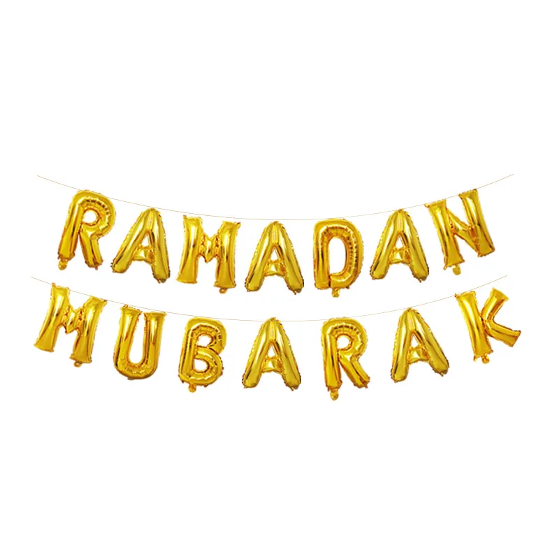 Iftar праздничный Английский алфавит мусульманская праздничная атмосфера макет 16 дюймов Eid al-Fitr письмо Рамадан набор воздушных шаров