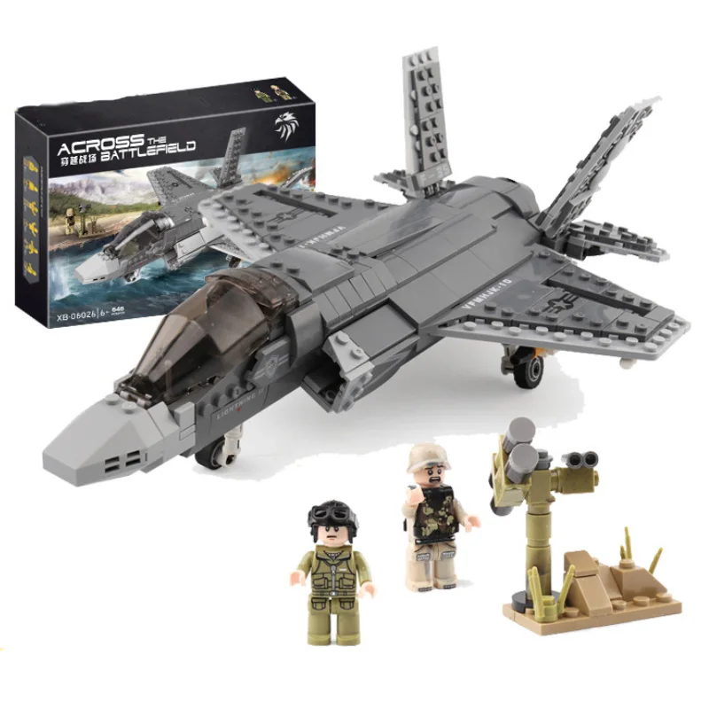

646pcs Military F35 Lightningii Fighter Model Building Blocks City Arms Toys Bricks Gift For Children