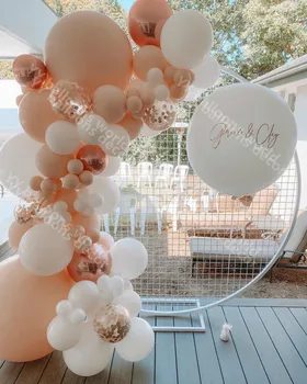 

DIY 98PCS SKIN Baby Shower 1 Kit 12inch Confetti 4D Rose Gold Backdrop for Birthday Bridal Wedding Party Decoratio