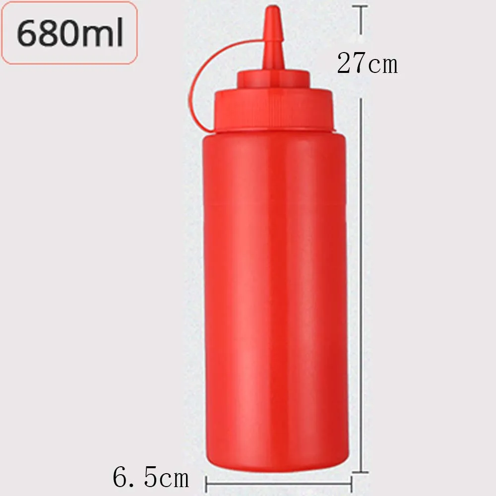red 24 OZ 1/комплект из 2 предметов соус бутыль Мёд крем бутылка для хранения масла торт украшение "суши" инструменты Варенье специи томатный диспенсер для соусов держатель - Цвет: red 24 OZ