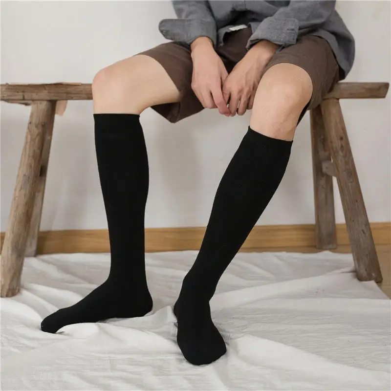 Теплые мужские носки для мужчин зимние Harajuku прозрачные однотонные пушистые носки на Хэллоуин черные, хаки уличная стежка длинные носки толстые офисные