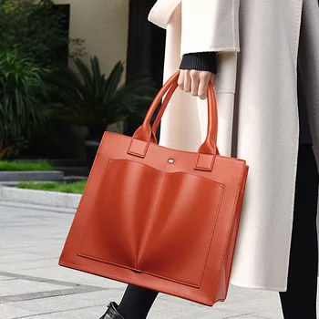 

2020 New Women's Slant Bags Simple Handbags Business Commuter Large Tote Bag