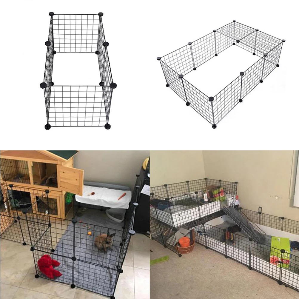 6pcs/8pcs 35x35cm Pet Fence Cages Iron Pet Fences For Small Dogs Pet Dog Crates Folding Metal Dog Crate Cage For Dogs Cat Rabbit