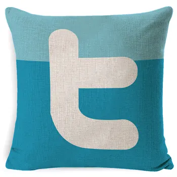 

RECOLOUR Hot Sale youtube facebook ins logo square18x18" Linen Throw Pillow cover Sofa home decorative Cushion Cover cojines