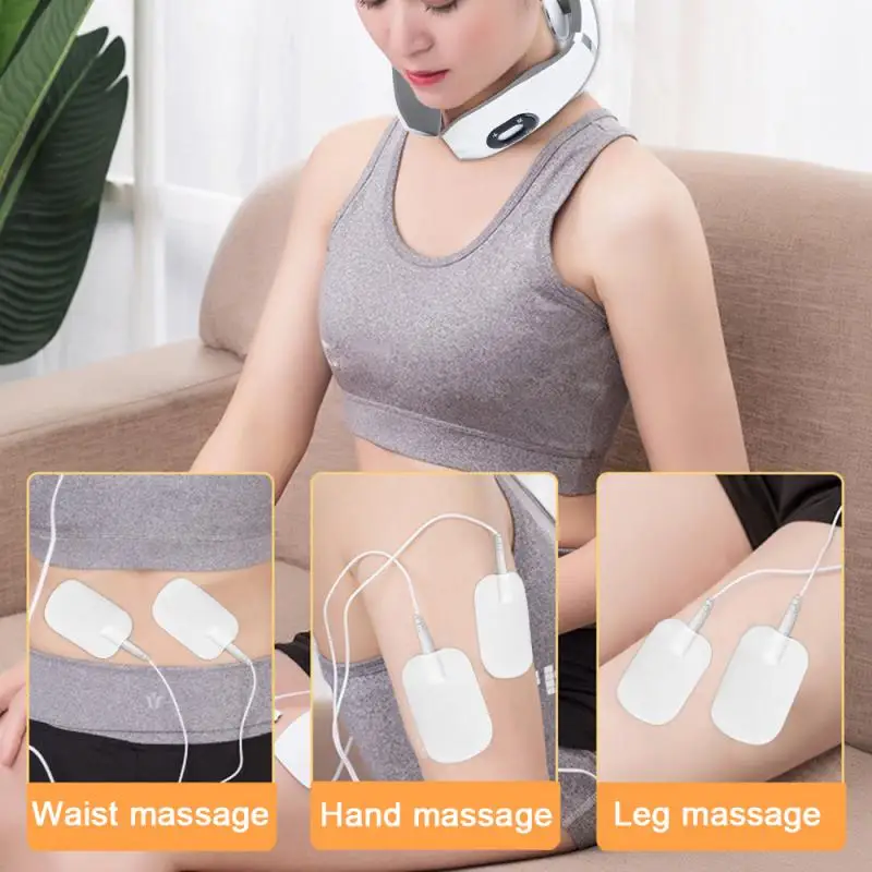 Электромагнитный шок, пульс, шейный массажер, ФИЗИОТЕРАПЕВТИЧЕСКИЙ инструмент, многофункциональный массажер для шеи, расслабляющий массаж для тела, для дома