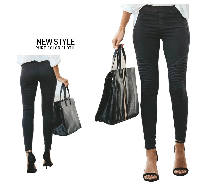 Women's Jeans Leggings Woman Clothes Leggings Mom Imitation Jean Slim Leggings Elastic Trousers Skinny Pantalon Female Black Red