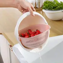 Кухонная двойная дренажная корзина пластиковая лапша корзина для мытья овощей портативная кухонная дуршлаг для фруктов корзина для хранения
