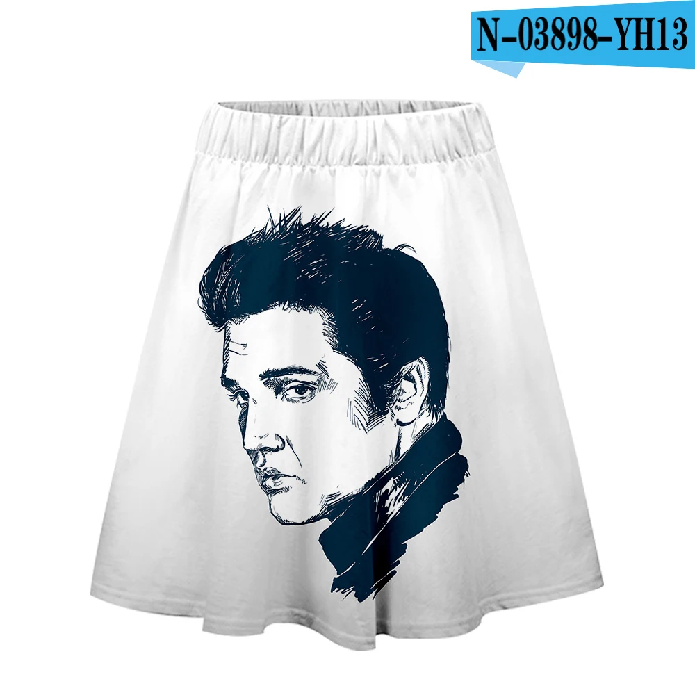 Летняя юбка King Elvis Presley с высокой талией, большие размеры, Женская юбка с 3D принтом, и, Женские винтажные юбки - Цвет: one