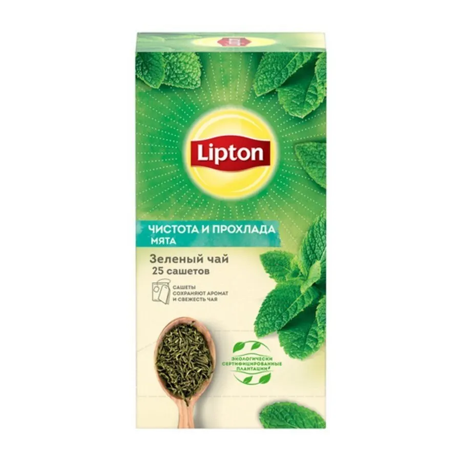 Чай Lipton &quotЧистота и прохлада&quot зелёный с мятой 25 пакетиков |