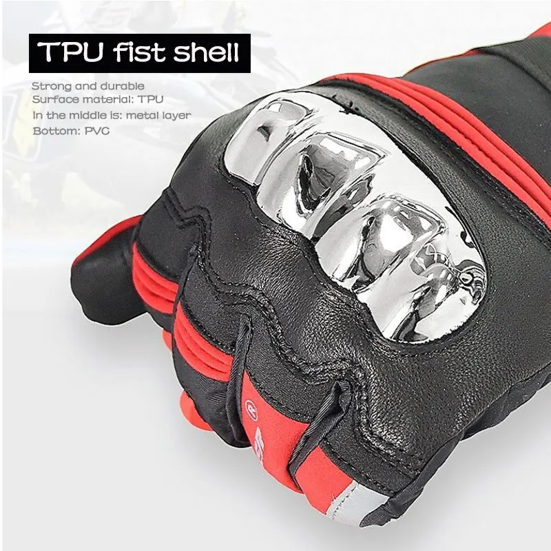Guantes calefactores gruesos recargables con carcasa protectora de TPU para el invierno, para montar en motocicleta, montar en bicicleta, esquí, Skateboard, mitones calentados - 3