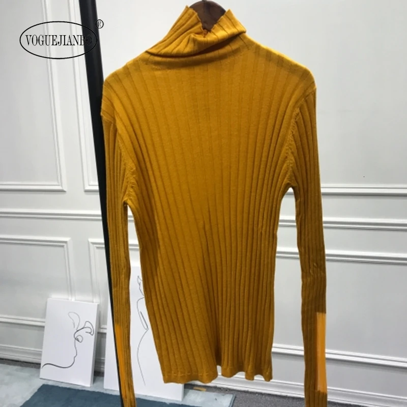 2020 spring new high collar bottoming shirt women's slim long sleeve stitching sweater vadim swetry jumpers maglioni sueter top