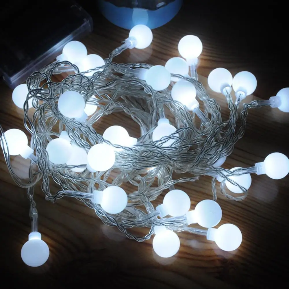 Ball Cold White 6 м 40LED Снежинка шар звезда батарея струнный светильник s Рождественская гирлянда Фея Curtian светильник для рождественской елки новогодние вечерние украшения - Испускаемый цвет: Ball Cold White