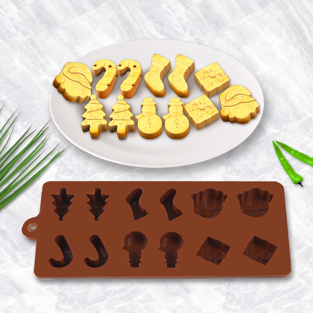 

Silicone Chocolate Mold Christmas Baking Tools Non-Stick Silicone Cake Mould Jelly Candy 3D DIY Molds Kitchen Accessories