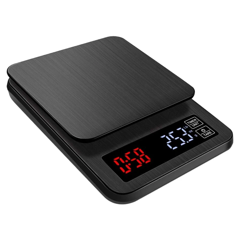 

3000G / 0.1G Accuracy Digital Scale with Timer for Kitchen, Cooking, Baking, Coffee, Tea, Flour Scale