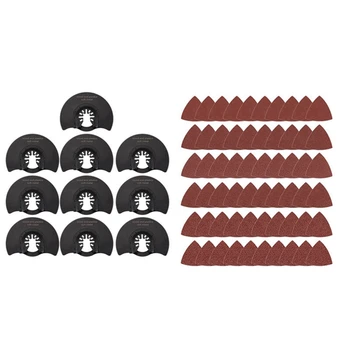 

10Pcs Starlock Multi Saw Blade Pack Oscillating Tool Blades & 60Pcs Triangular Hook and Loop Multitool Sandpaper