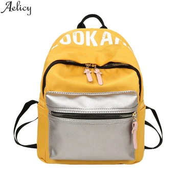 

Aelicy Women's Outdoor Solid Color Multi-Function Backpack Shoulder Bag Nylon Multi Pocket Travel School Backpacks Teenage