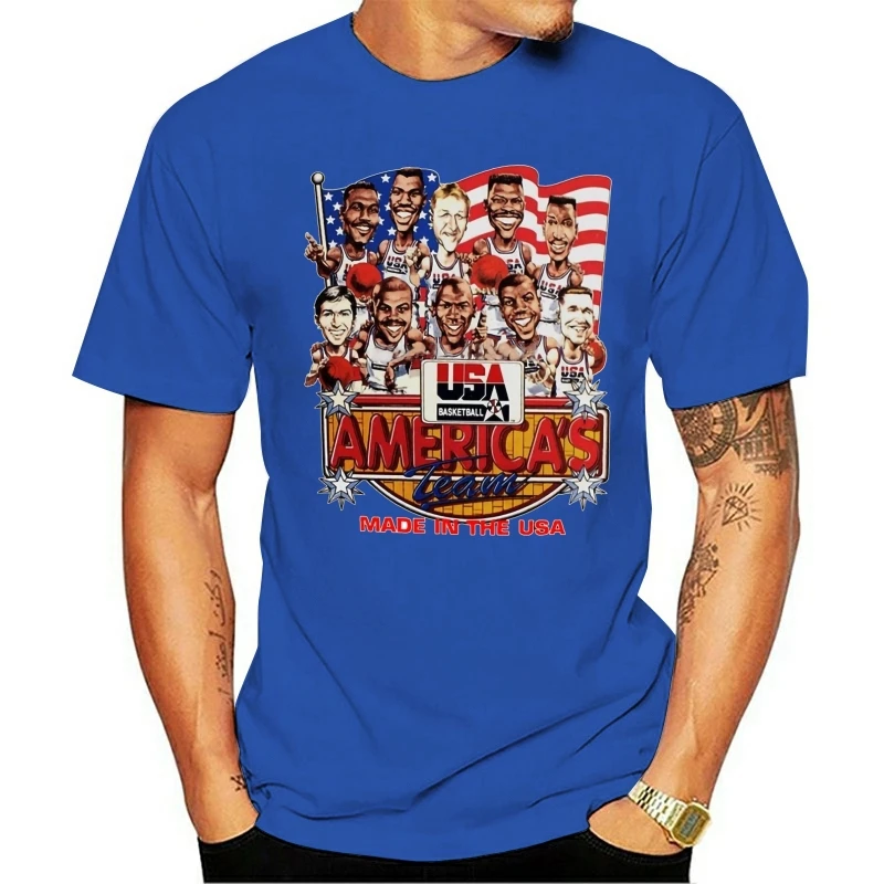 

Usa Basketballer 1992 Dream Team Caricature T Shirt New Short Sleeve Round Collar Mens T Shirts Fashion Top Tees