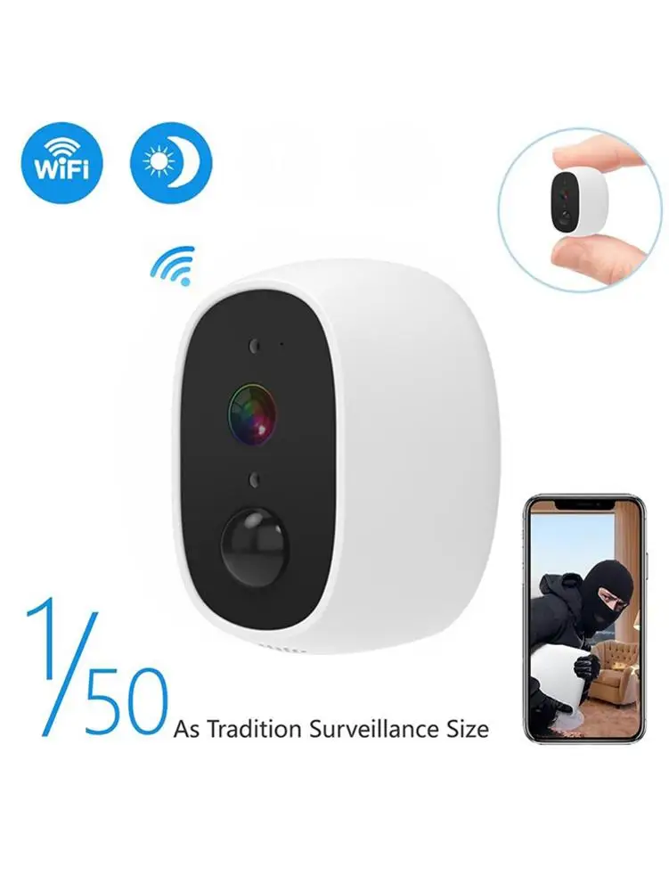 

Wireless WiFi PIR Surveillance Camera Power Night Vision Waterproof Low Infrared HD Video Remote Viewing with Motion Detection