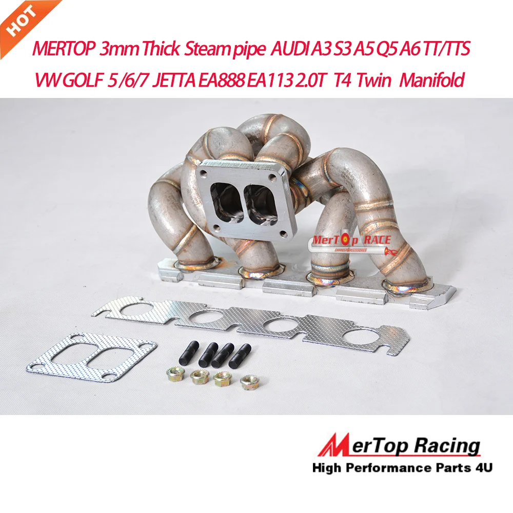 MTP RACING 3mm Thick T4 Twin Turbo Manifold For Mk5 MK6 A3 S3 A5 Q5 A6 TT TTS EA888 EA113 1.8T 2.0TFSI | Автомобили и мотоциклы
