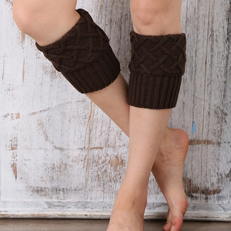 Вязаные гетры для женщин и девочек; зимние вязаные носки для обуви с манжетами