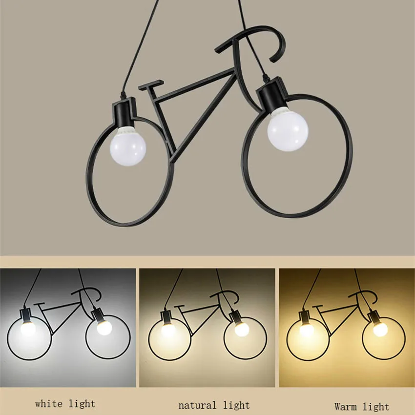 Vintage Iron Bicycle Pendant Lights Lamp LED Edison Dining Room Kitchen Hanging Lamps Home Decor Industrial Lighting | Лампы и
