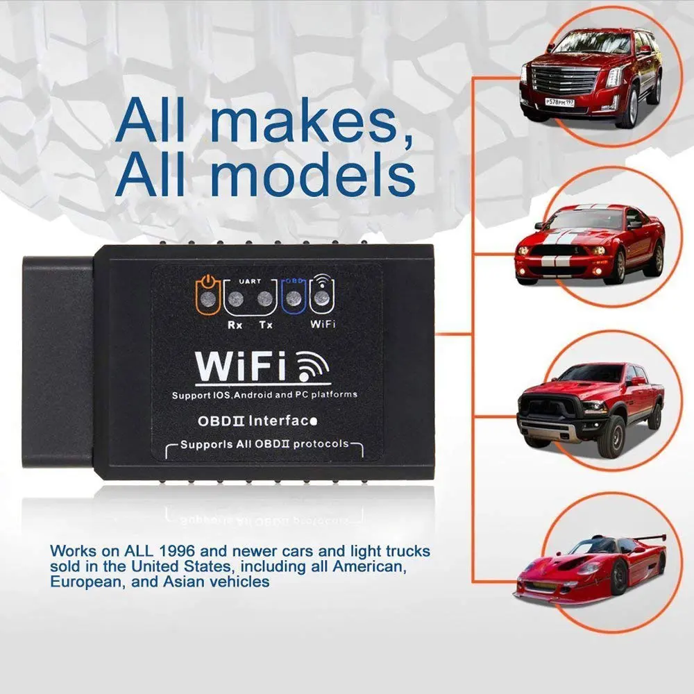 

ELM327 OBD2 WIFI Car Diagnostics Code Detector Car Tester OBD2 Interface Mini Diagnostic Tool Clear Trouble Code For IOS Android