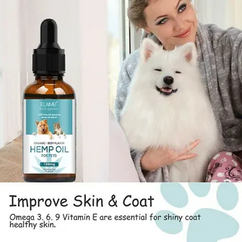 

Hemp Essential Oil for Dogs Natural Herbs of Pet Care Oil Anxiety Relief Pain Joint hip Strengtheens immunity #R20