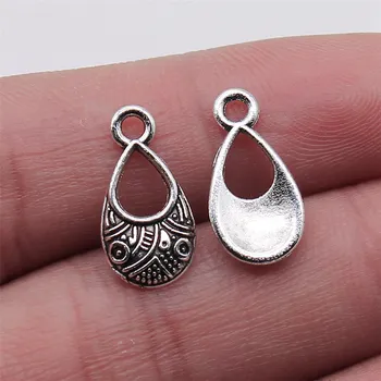 

Wholesale Jewelry Lots Antique Silver Color 9x17mm Water Drop Charm Necklace Gift For Girl 400 Pieces