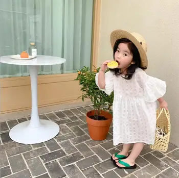 

2020 New Style Girls Dots Dress Cotton Fashion Summer Girls Dresses 1-6t QA704