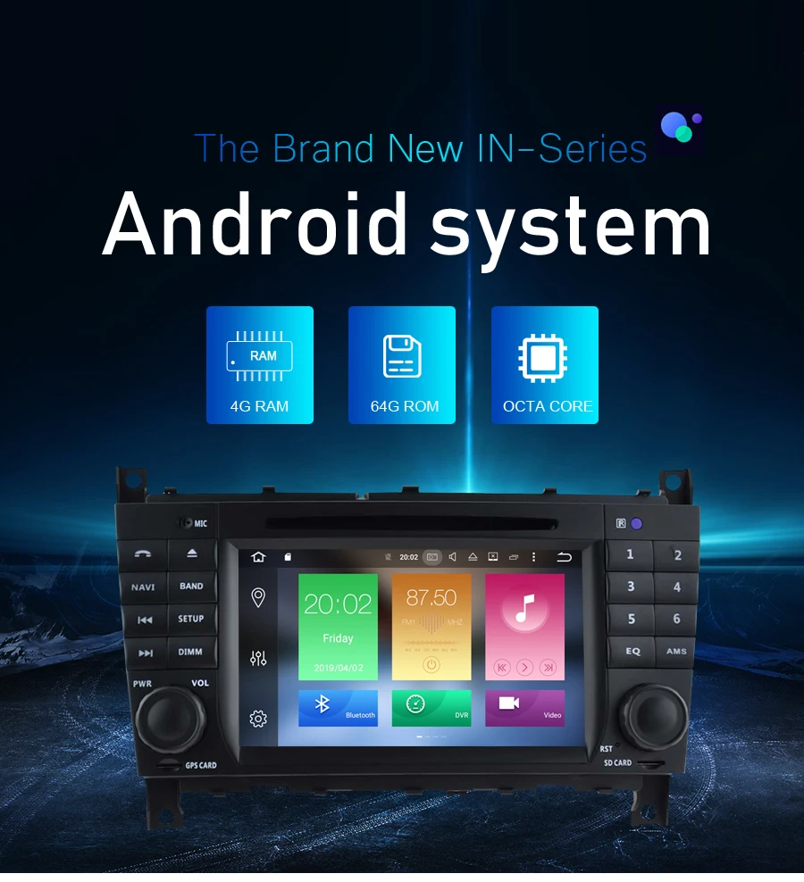 Clearance Android 9.0 Car GPS Navigation Radio Stereo For Mercedes Benz/Sprinter/W203/a180 2008-2012 Auto Audio WIFI DVD Video Multimedia 0