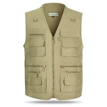 Lixada Открытый Пешие прогулки скалолазание жилет мужской мульти-карманы рыболовный жилет Весна Лето Без Рукавов рыболовная куртка жилетка тактическая XL-5XL