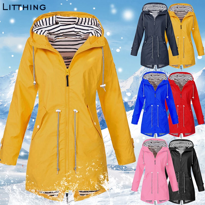 Litthing 2019 Для женщин куртка Водонепроницаемый пиджак Transition наружная туристическая одежда легкий дождевик Для женщин плащ