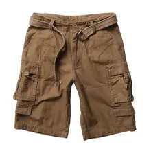 Хорошие новые военные мужские шорты Карго, летние хлопковые Бермуды, мужские повседневные шорты с несколькими карманами, мужские шорты