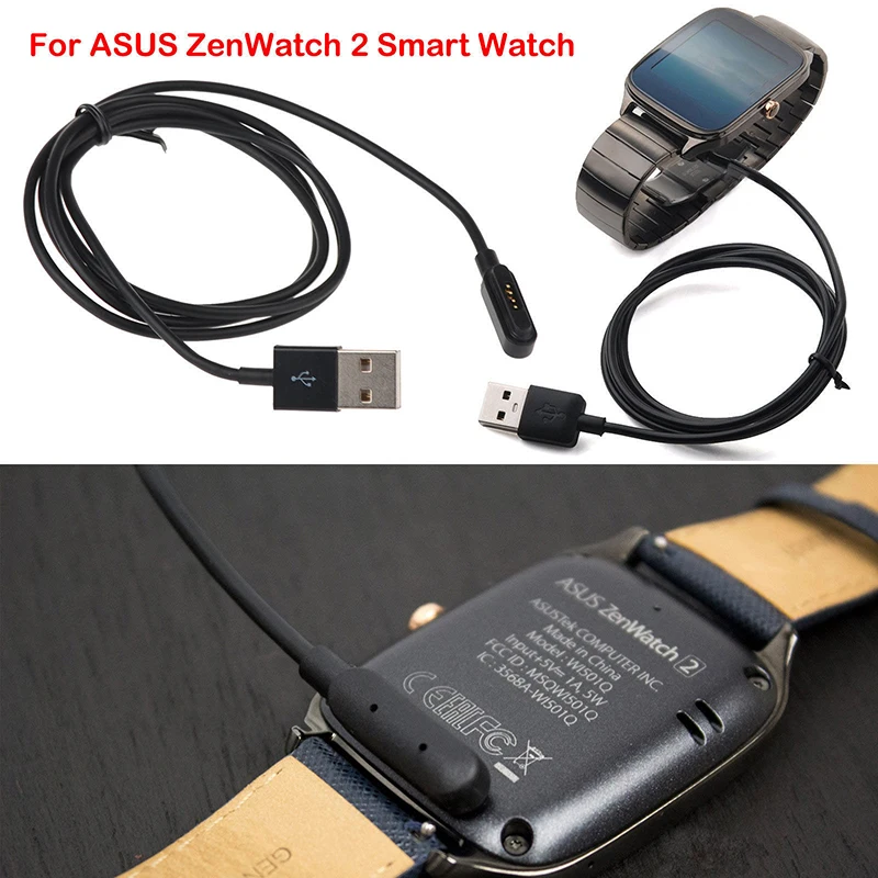 Черный кабель зарядное устройство Магнитная Быстрая зарядка для ASUS ZenWatch 2 Портативный Смарт часы Мода