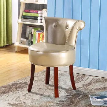 

European modern cloth solid wood dressing stool shoe changing sofa stool back dining chair makeup chair computer nail stool