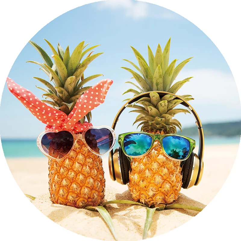 Летнее пляжное полотенце с ананасом, с животными, мандала, пляжный морской пейзаж, женское пляжное круглое полотенце, круглые пляжные