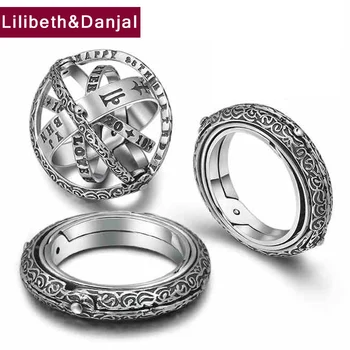 

Women Ring Real 925 Sterling Silver Astronomy Nautical globe 12 constellations 8 planets Ring jewelry zilveren ringen 925 R05