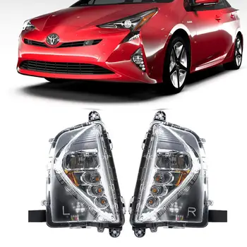 

M&C For Toyota Prius 2016-2018 1Set Car LED Front Bumper Fog Light DRL Daytime Running Light With Yellow Turn Light Fog Lamp