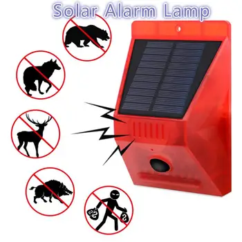 

Solar Alarm Lamp Warning Sound 129dB Siren Solar Warning Light Remote Control Alarm Orchard Anti-theft Alarm Farm Orchard Lights