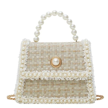 

Vintage pearl ins women party casual korean chic party Handbags chain large capacity fashion fragrance college crossbody bag