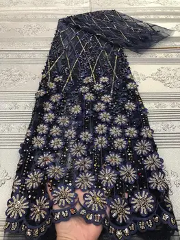 

3D African Lace Fabric Embroidered Nigerian Laces Fabric Bridal High Quality French Tulle Lace Fabric For Wedding Party