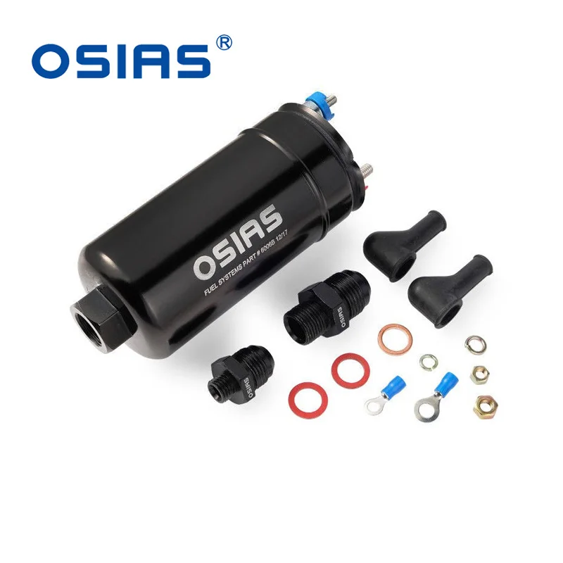 Новый Инлайн внешний топливный насос OSIAS EFI 380LPH 1000HP 10AN вход + проверка Vavle 6AN выход