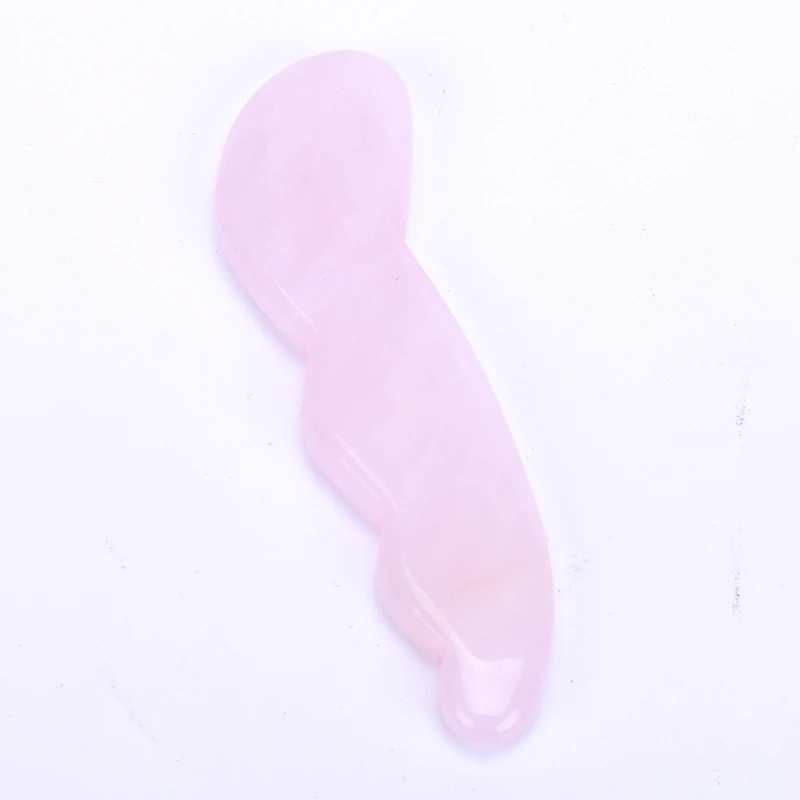 Small Worm Scraper Rose Quartz Chinese Traditional Guasha Jade Board (5)