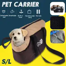 Переносная сумка-переноска для домашних животных машинная стирка мягкий чехол для щенков кошек собак S/L наружная Дорожная сумка из ткани Оксфорд для домашних животных черный коричневый