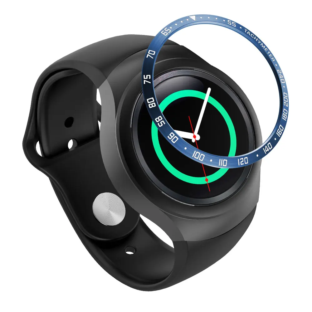 Для samsung gear S2 SM-R720 Нержавеющая сталь ободок кольцо металлический чехол крышка смарт часы замена аксессуары ремешок - Цвет ремешка: E1Blue