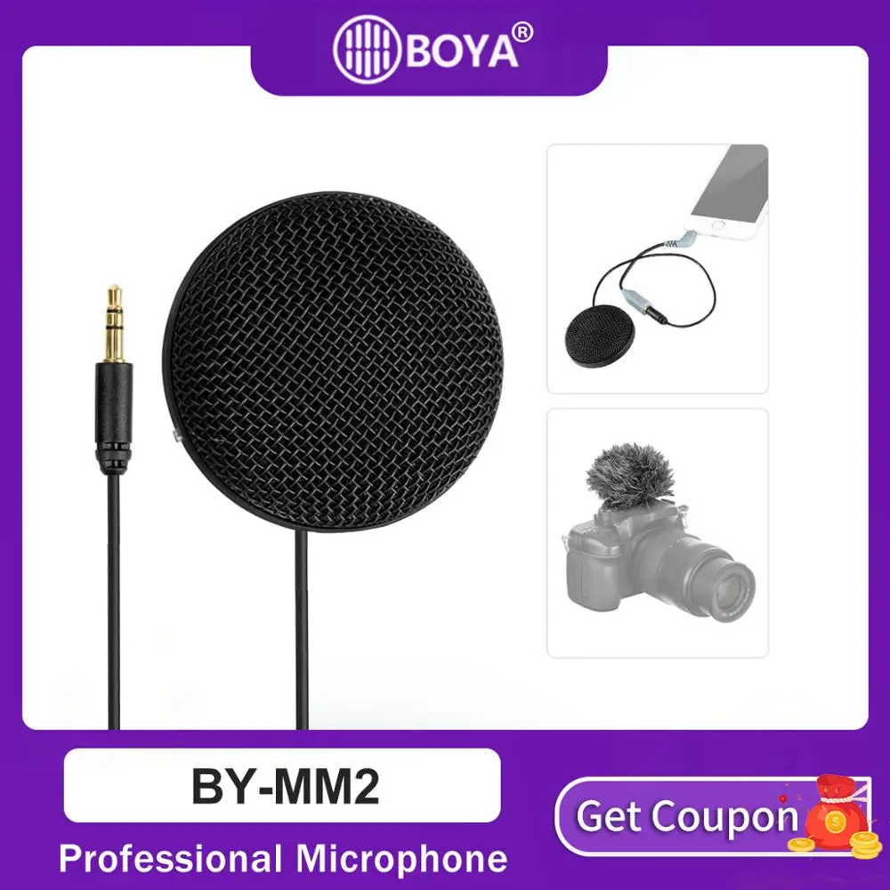 BOYA BY-MM2 мини стерео всенаправленный микрофон Conderser с пушистым ветровым стеклом для DSLR камеры смартфон ПК планшет