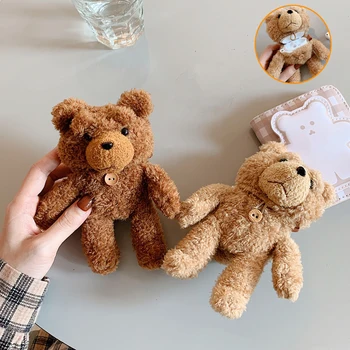 

For Airpot Pro Case 3D Cute Plush Brown Bear Earphone Case for Airpods Pro 3 Airpod2 Cartoon Headphone Protective Case with Hook