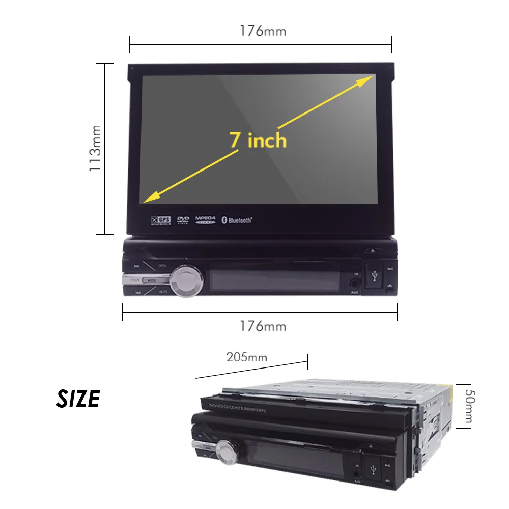 Discount Universal 1 din Android 9.0 Quad Core Car DVD player GPS Wifi BT Radio BT 2GB RAM 32GB SD 16GB ROM 4G SIM LTE Network SWC RDS CD 22