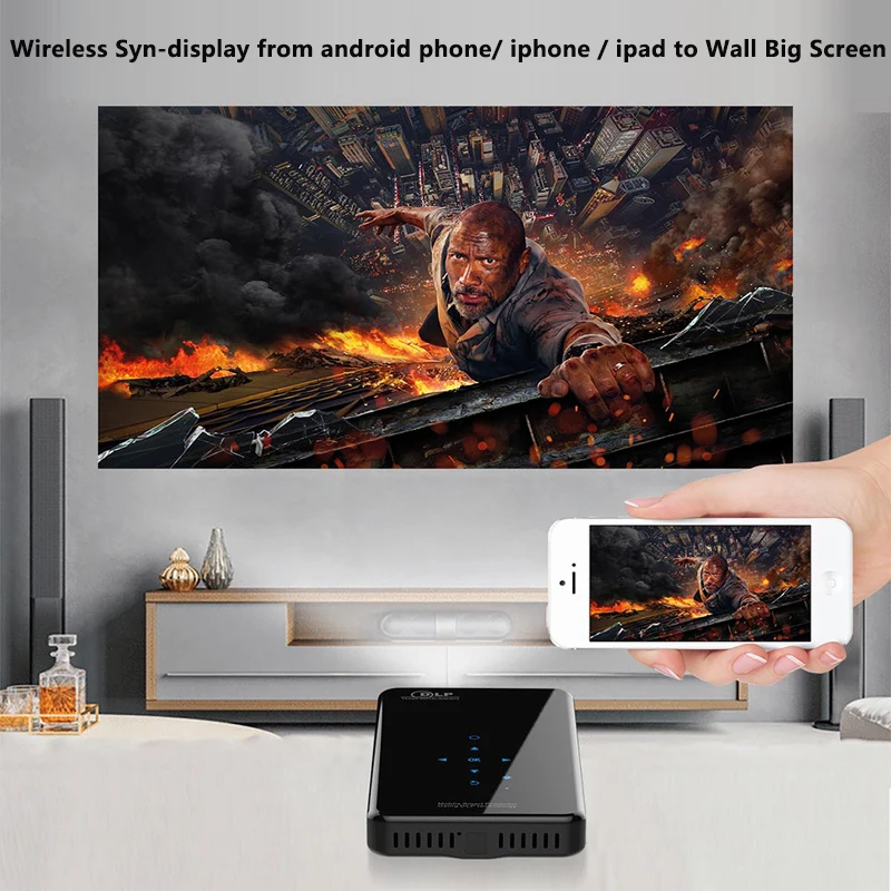 Проектор GloryStar Mini X2 PhoneSize Hd Ac3 Android Wifi Dlp Smart Beamer Bluetooth батарея Встроенный Airplay