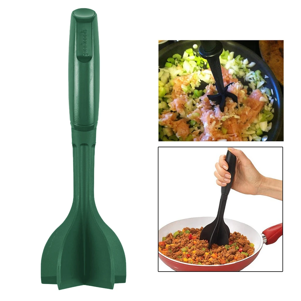 Premium 5 Curve Blades Meat Chopper Rice Potato Pumpkin High Temp Beef Hamburger Masher Smasher Cooking Utensil Kitchen Gadget